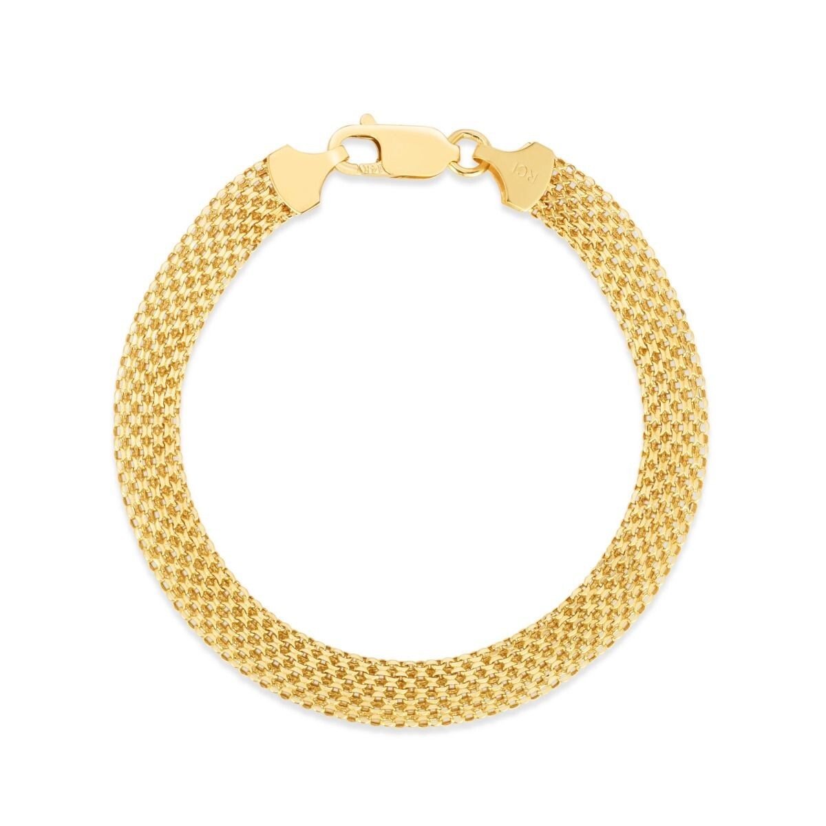 14k Yellow Gold 7mm Bismark Braided Six Row Link Chain Necklace 18″ 5.8 Grams