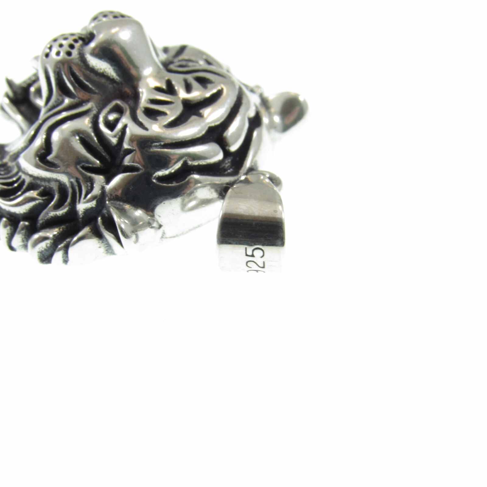 Solid 925 Sterling Silver Tiger Head Face Pendant, Spirit Animal Totem Jewelry