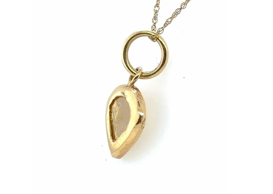 Lapaix Sliced Fancy Vivid Yellow Diamond Pendant Necklace 1.22ct Brand New 14K