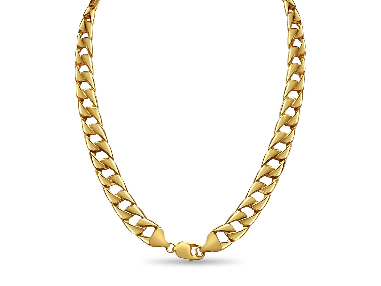 14k Solid Yellow Gold Handmade 13mm Curb Link Necklace, 30″