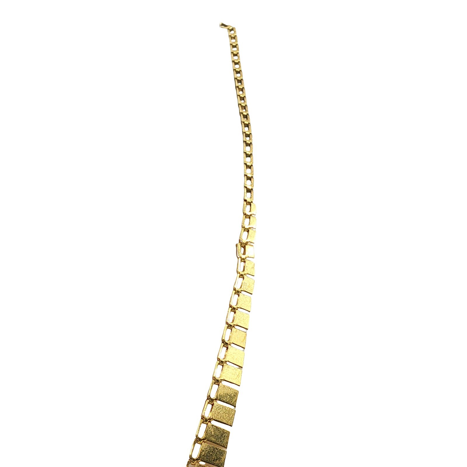 Vintage 14K Yellow Gold Italian Bar Link Necklace 16″