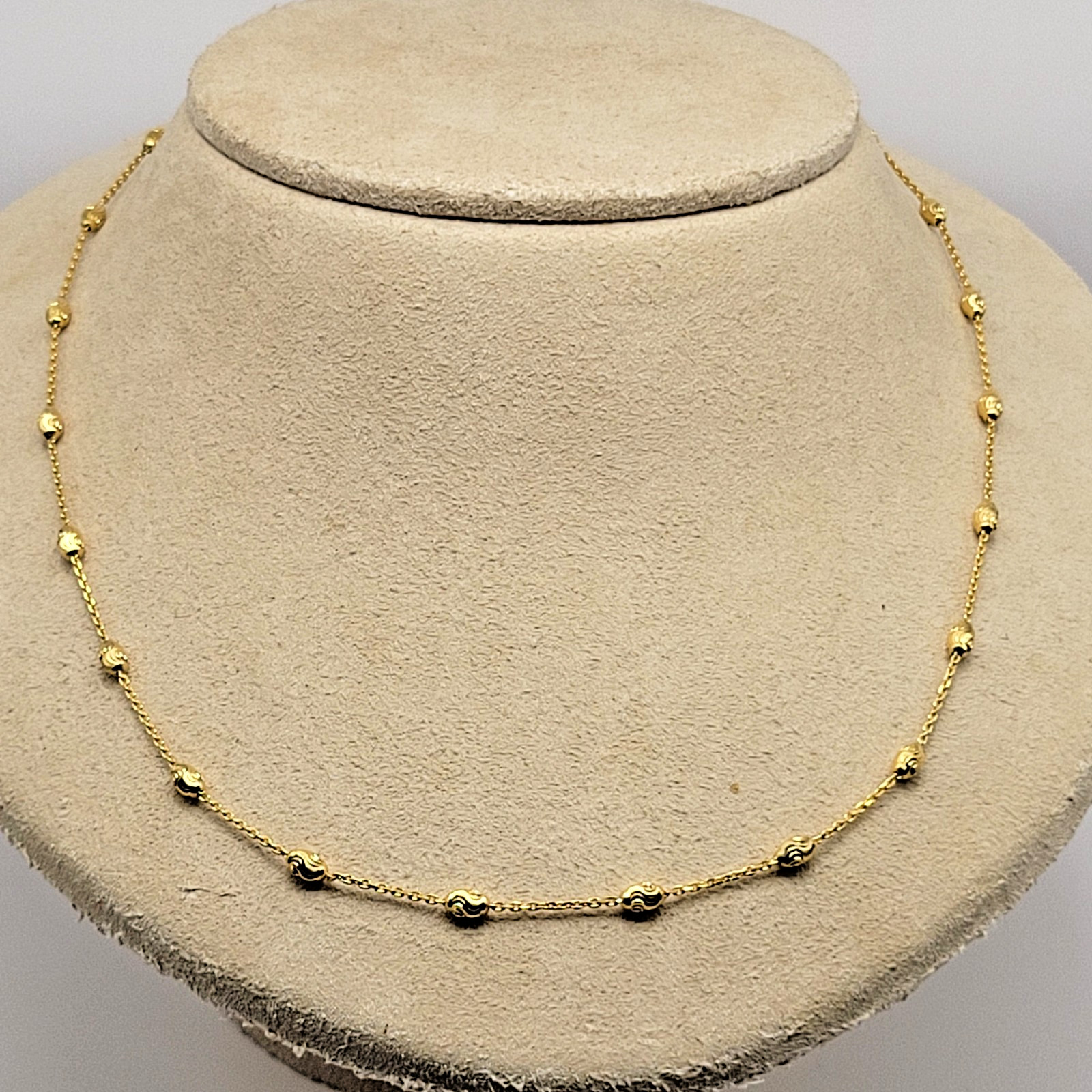 ShopLC Italian 14K Gold Over Sterling Silver Moon Cut Oval Bead Station Necklace