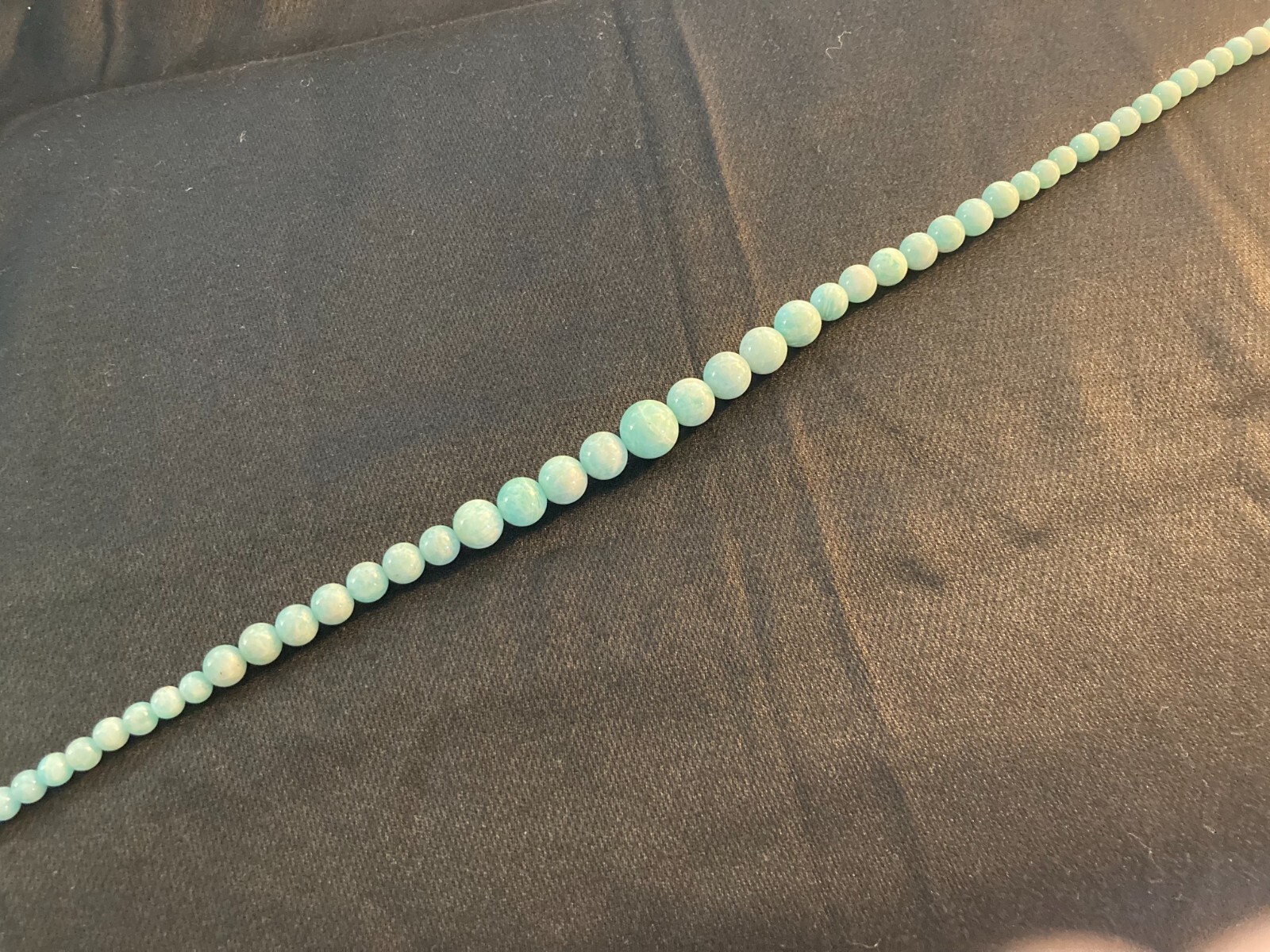 18″ Russian Amazonite Beaded Necklace .925 Sterling Silver Magnetic Clasp 188ctw