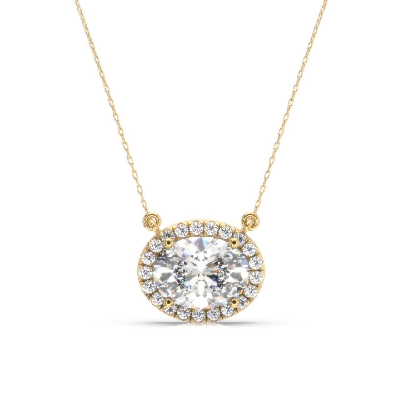 IGI Diamond Pendant VVS2 F Oval 1.65 Ctw Lab Created 14k White Gold Eye Clean