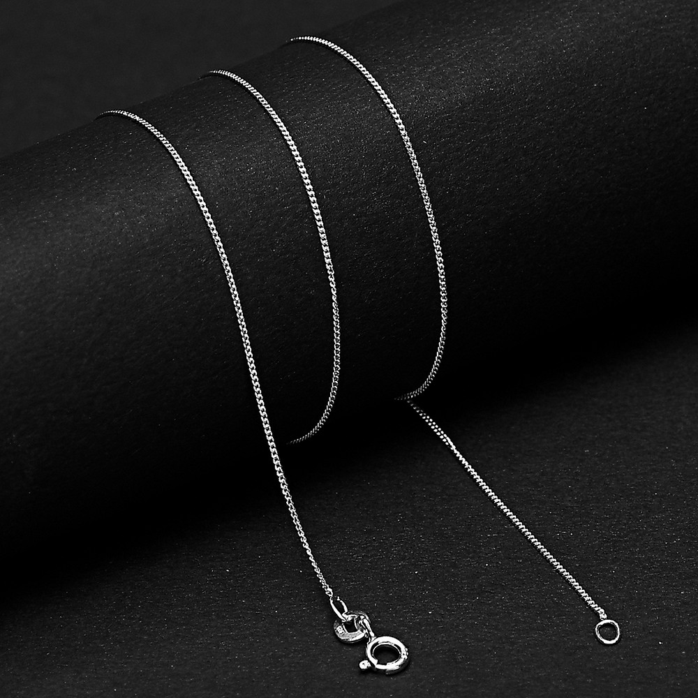 18″ Sterling Silver Curb Chain Necklace for Men & Women -Classic & Shiny DGC1017