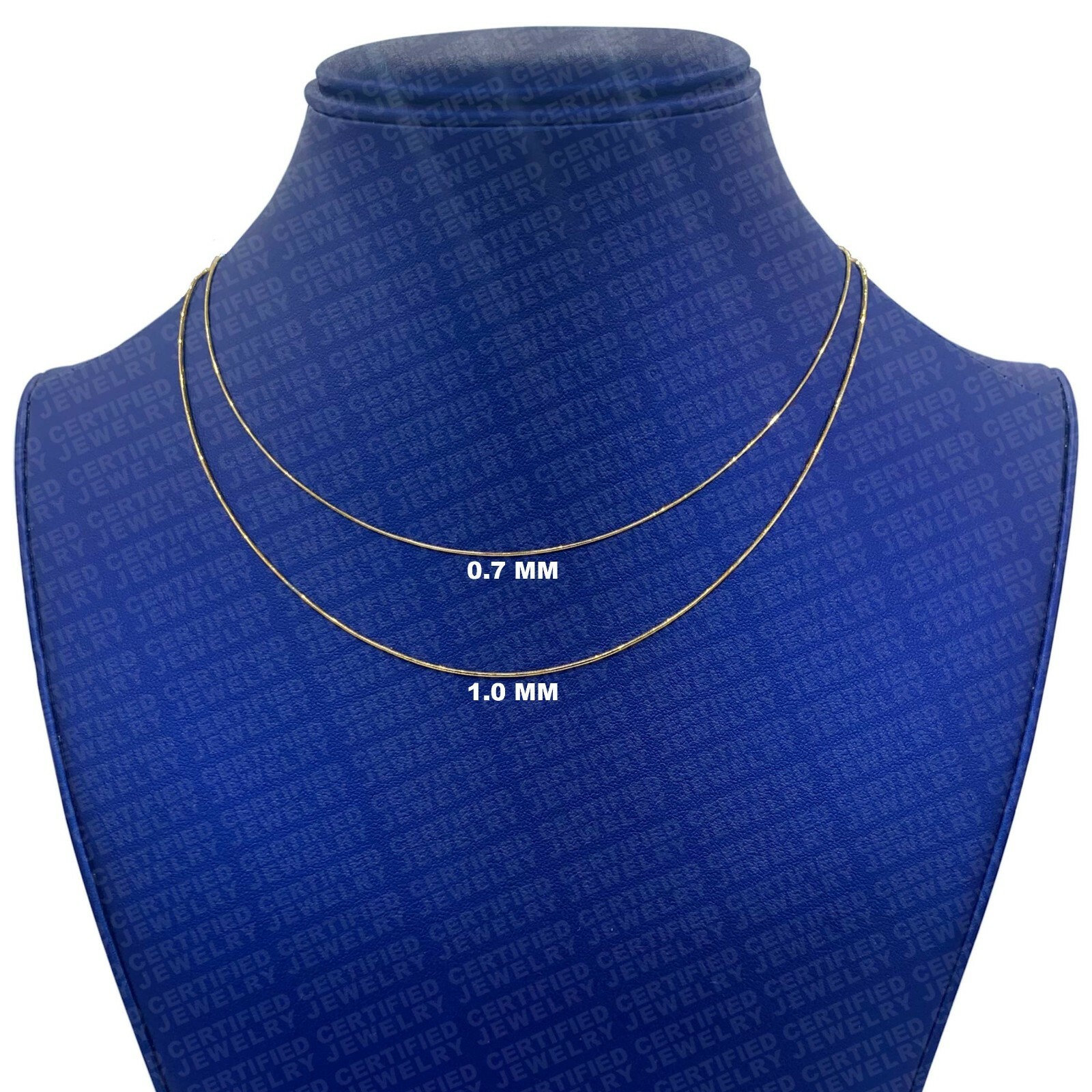 Solid 14K Yellow Gold Round Snake Chain Necklace, 16″ 18″ 20″ 24″ Inch, 0.7mm 1m
