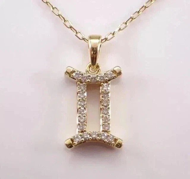 1.20 Ct Round Cut Real Moissanite Fancy Pendant Necklace 14k Yellow Gold Plated