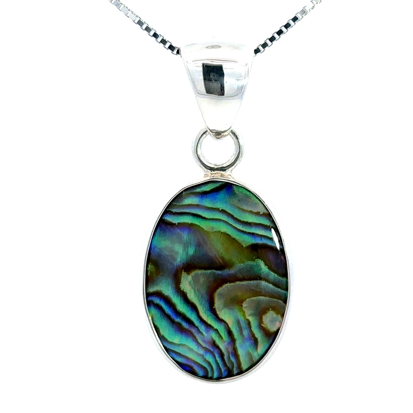 Sterling Silver Abalone Pendant (3/4 x 1 1/2 Inch) Charles Albert