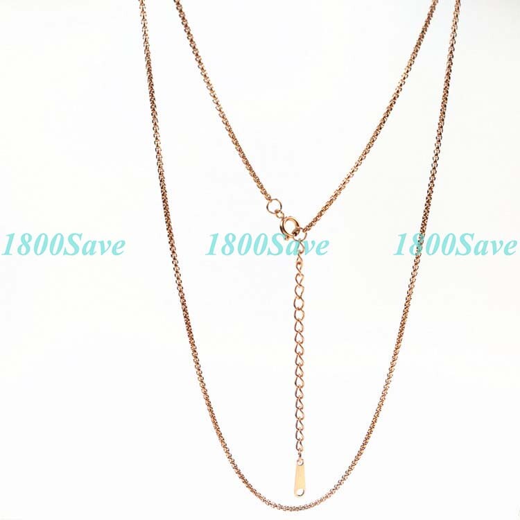 Genuine 18K Rose Gold Filled 1.2 mm Thin 17-19inch Round Box Chain Necklace H208