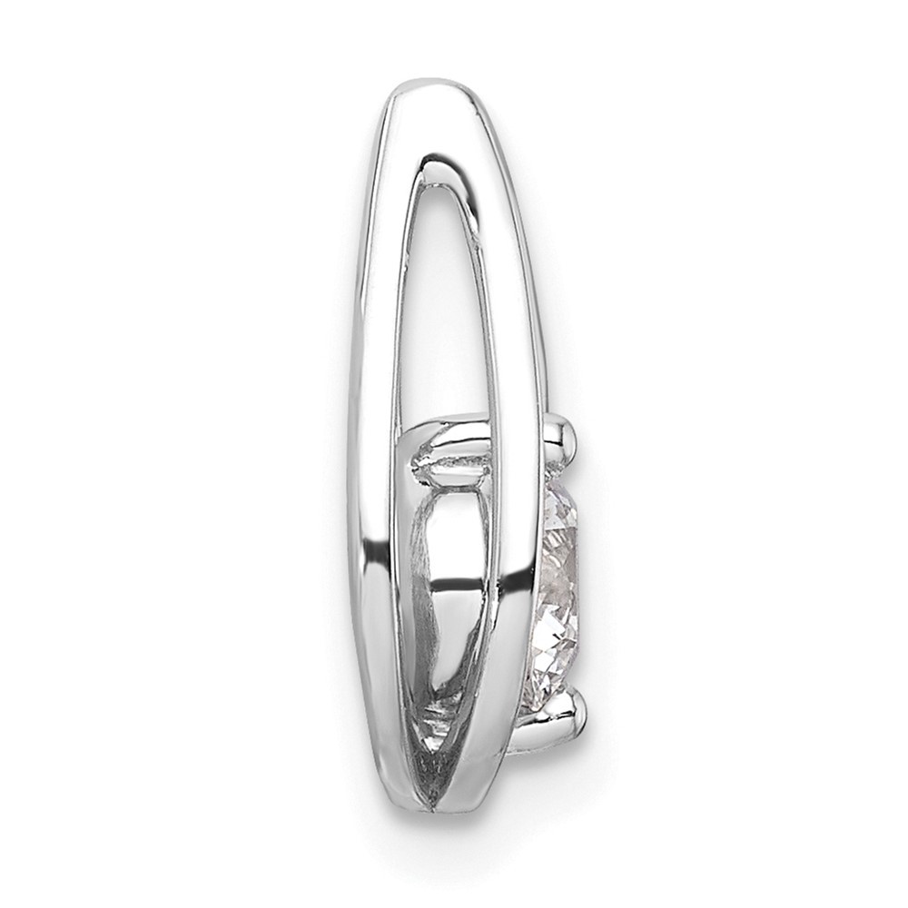14k White Gold 1/2 Ct Round Lab Grown Diamond VS/SI+ G+ Teardrop Fancy Pendant