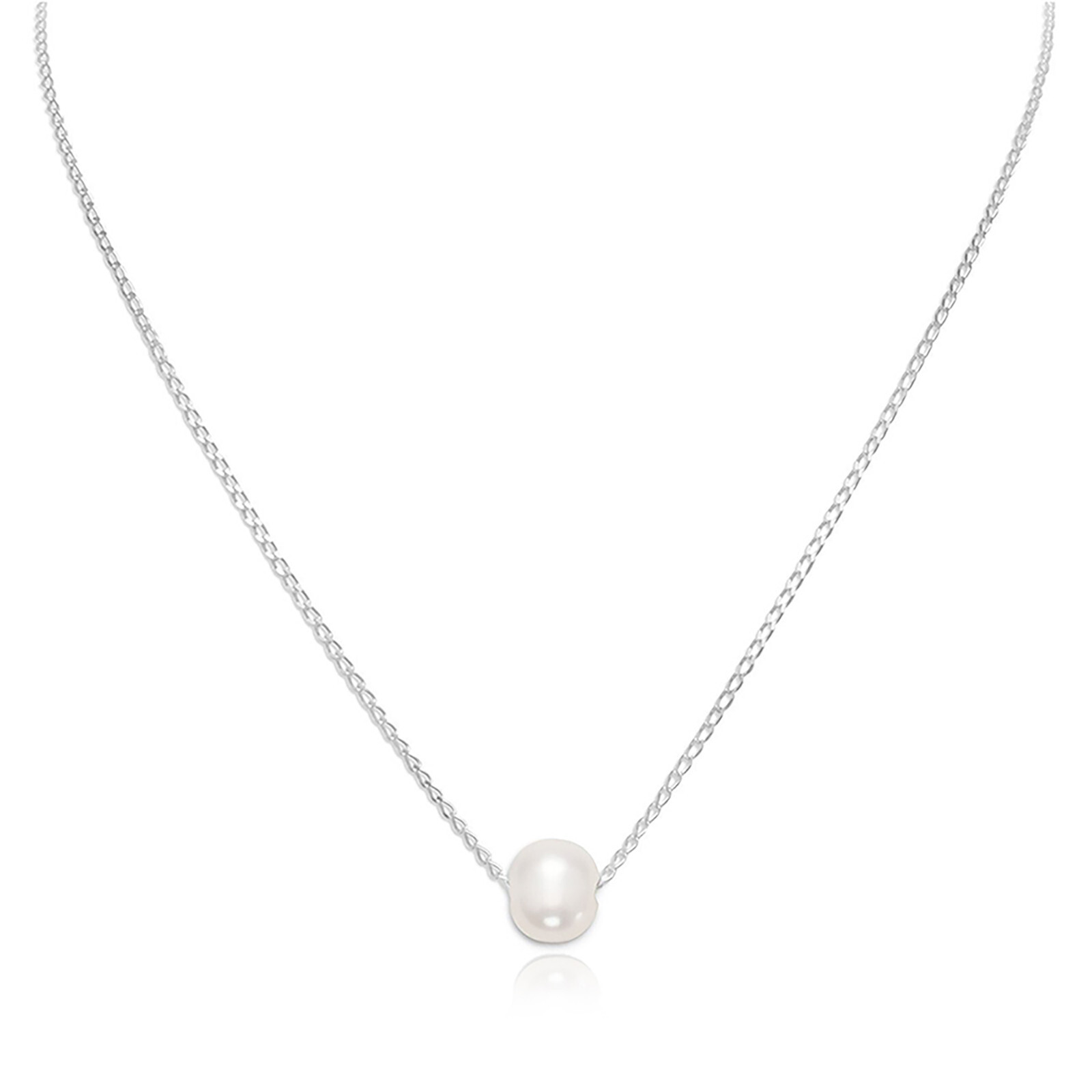 9mm Cultured Freshwater Pearl Necklace Sterling Silver Chain Bridal Classic USA