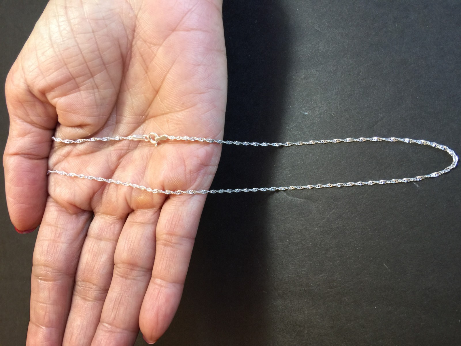 .925 STERLING SILVER CHAIN SINGAPORE 025 18″ X 1.1 MM WIDE J 288