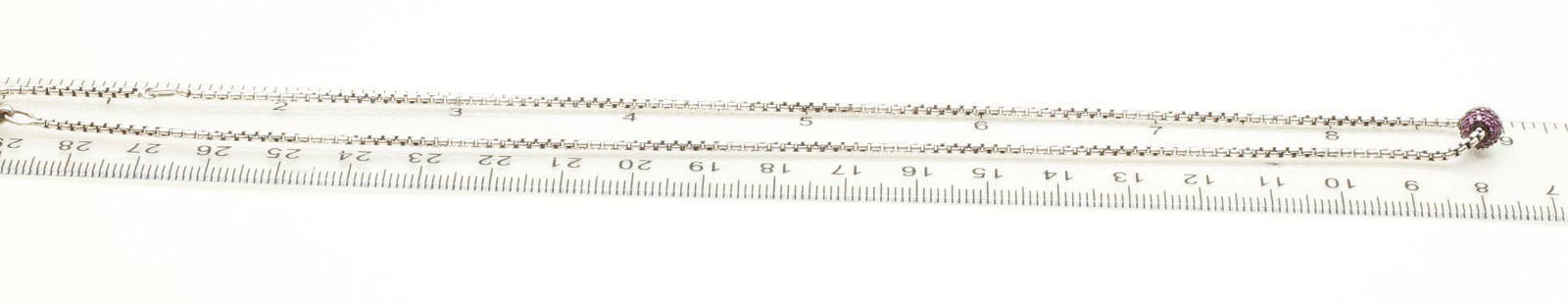 David Yurman Petite Pavé Single Station Necklace with Pink Sapphires 16-17″