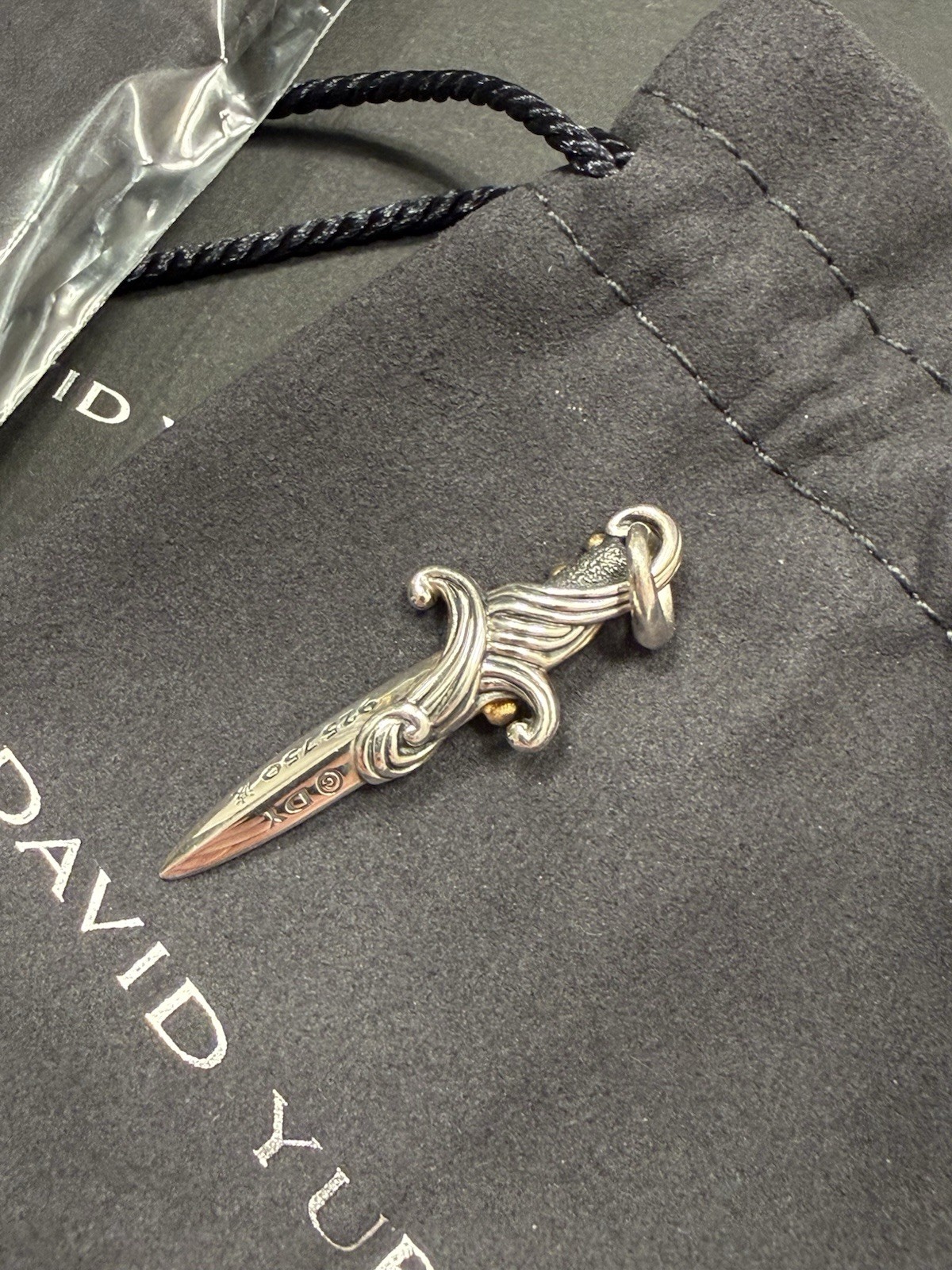 44mm David Yurman 18k Yellow Gold Waves Dagger Amulet… Comes With DY Box