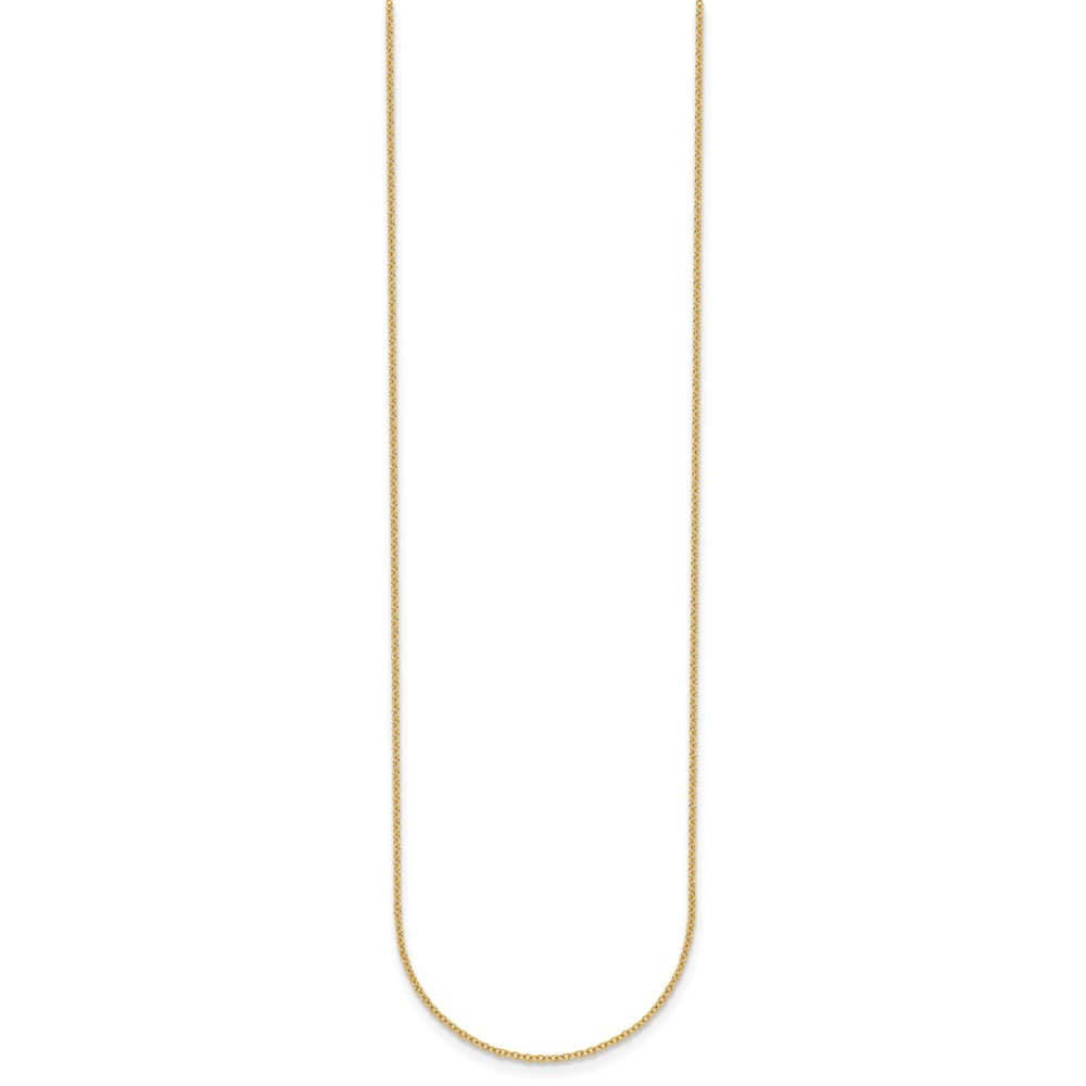 14k Yellow Gold Polished 1.1mm Solid Cable Chain Necklace 18″ for Women 1.29 g