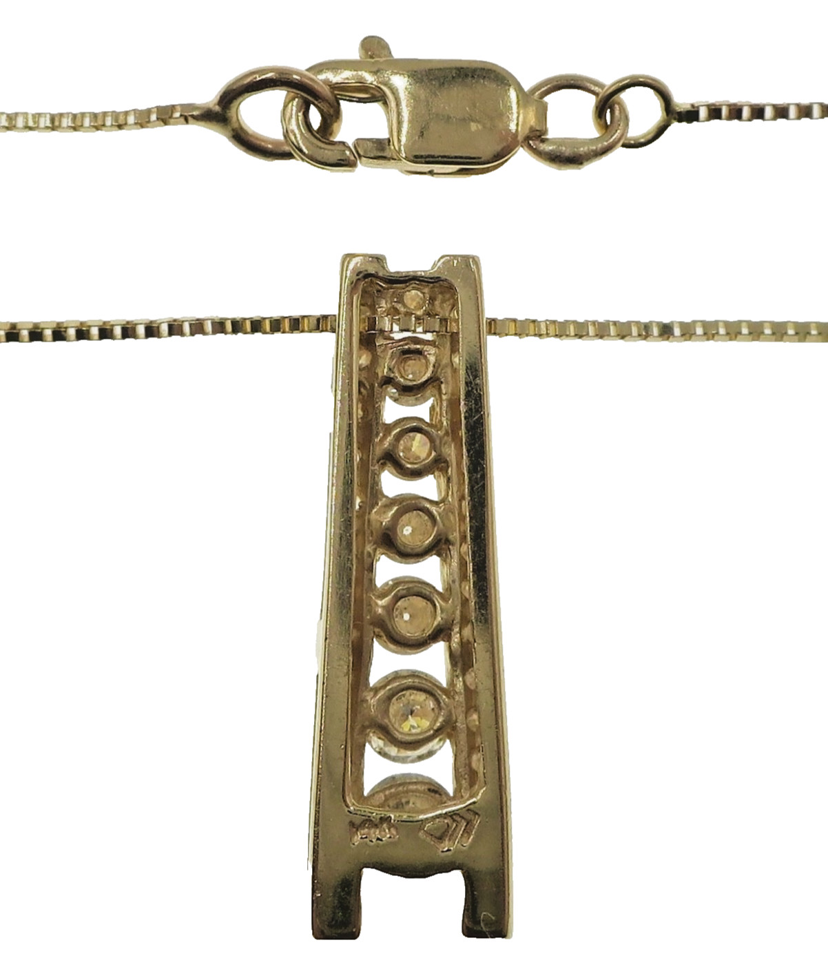 Classic 14k Solid Yellow Gold 1/3ct Natural Diamond Pendant w/ 20 inch Box Chain