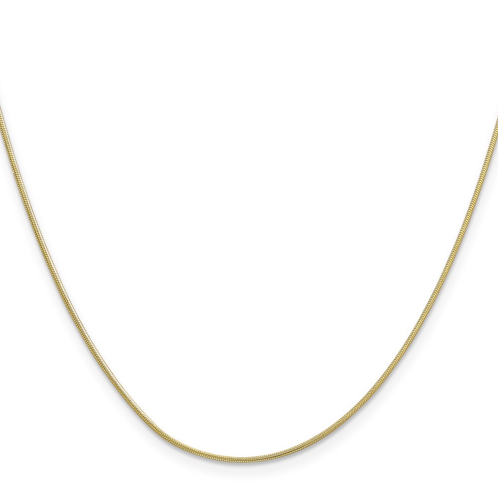 10K Yellow Gold .9mm Round Snake Chain; 16 inch; Lobster Clasp