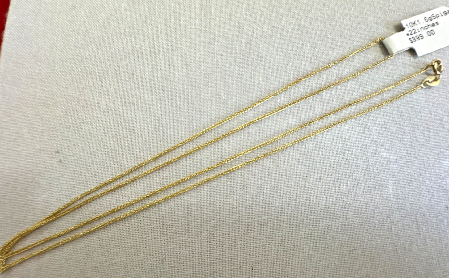 10KT Real Gold Spiga / Wheat Chain Necklace 1.6grams 22” Starz Brand NWT 10K