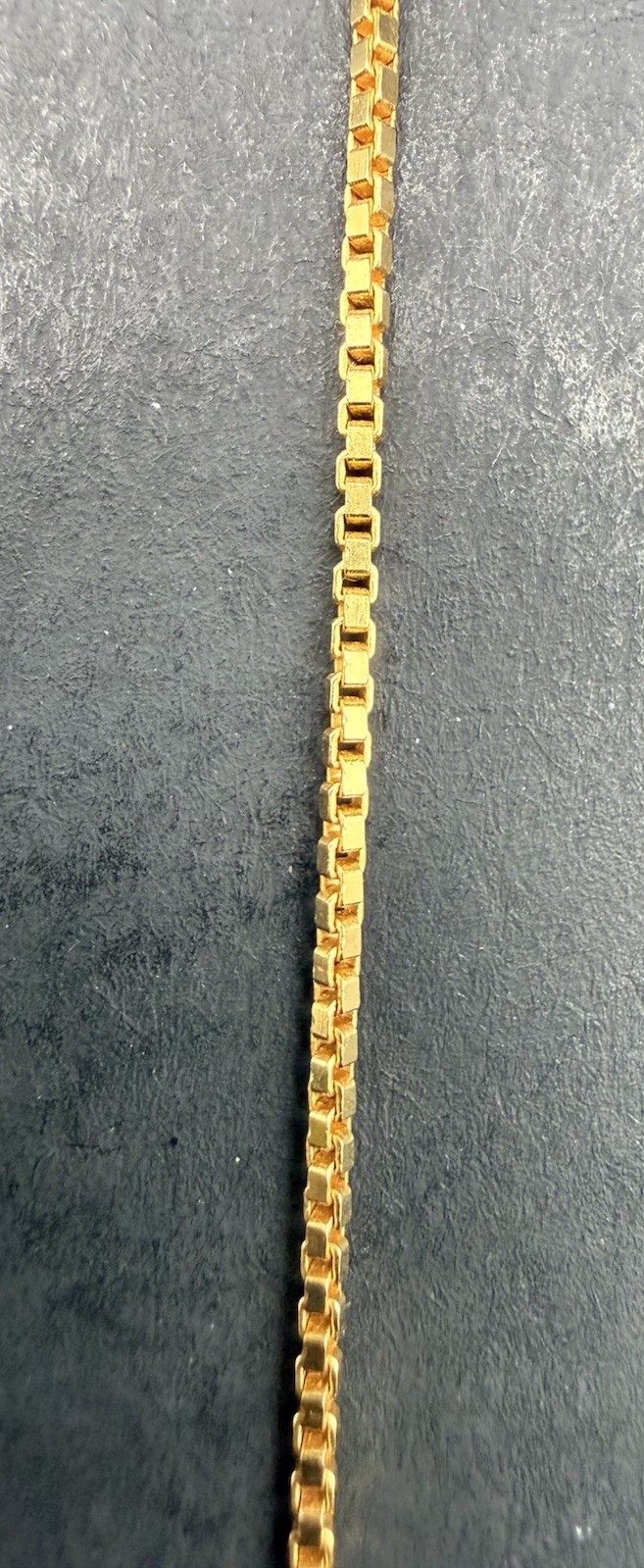 24” Gold Tone 925 Silver Milar Italy Box Link Chain 0.17ozt