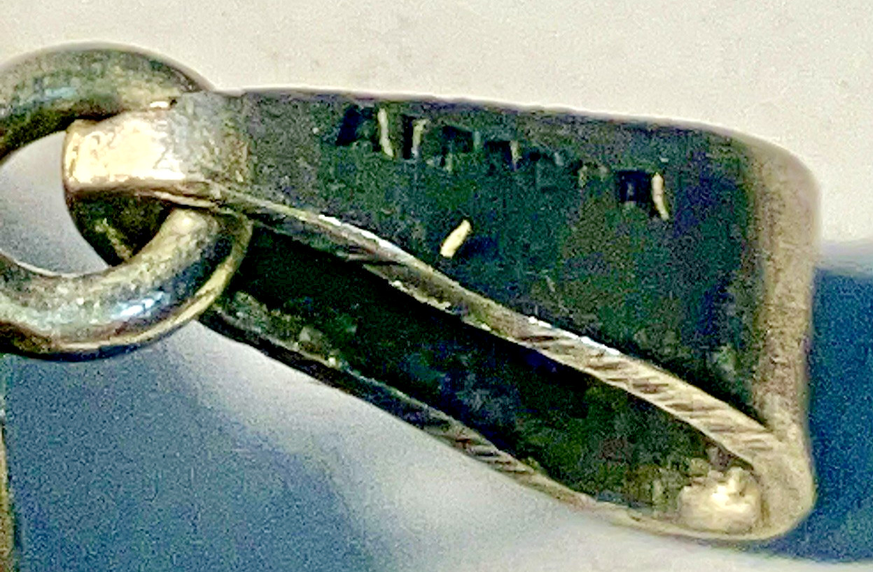 Antique Enamel Alpaca Silver (aka German Silver) pendant locket