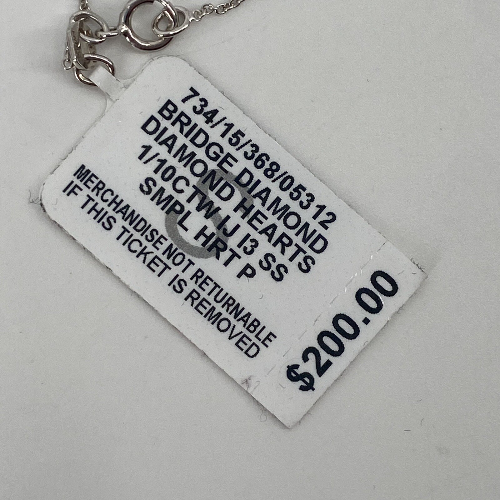 MACY’S Bridge Diamond Hearts 1/10CTW Sterling Silver Pendant Necklace NIB