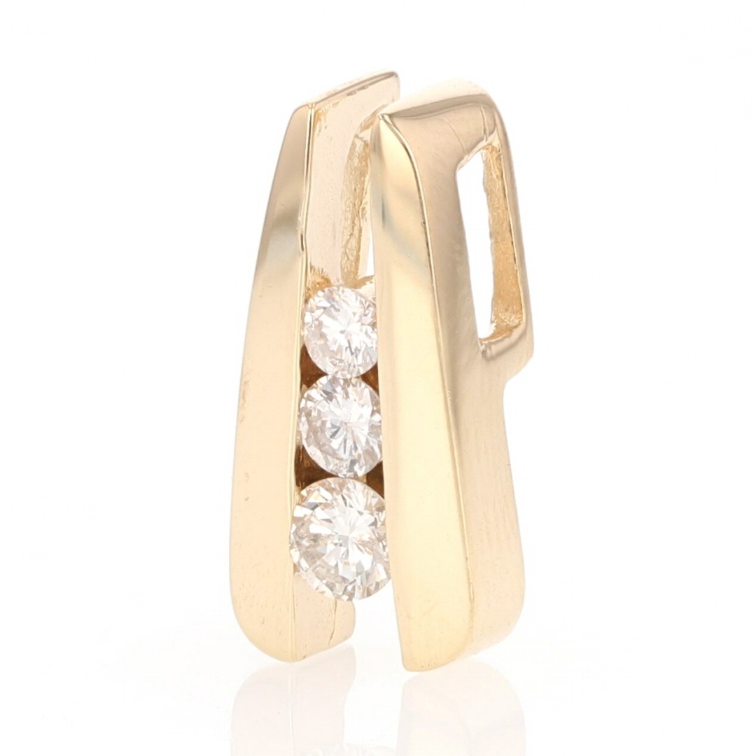 .25ctw Diamond Channel-Set Ladder Style Slide Pendant No Chain 14k Yellow Gold