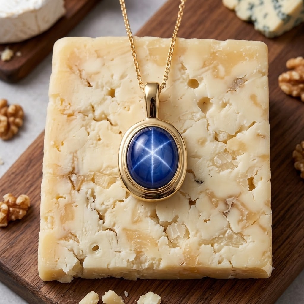 Blue Star Sapphire Pendant Oval Gemstone 925 Sterling Silver Six Ray Gemstone