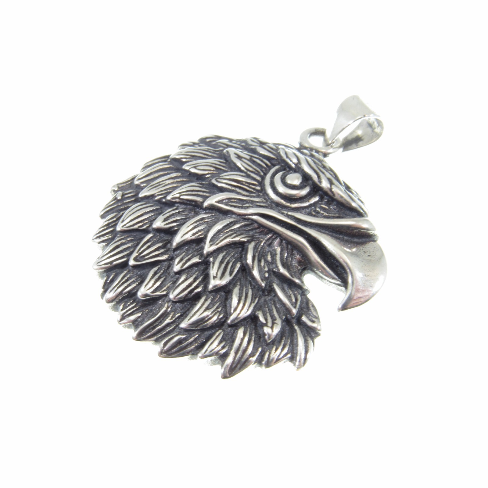Handcrafted Solid 925 Sterling Silver Heraldic American Bald Eagle Head Pendant