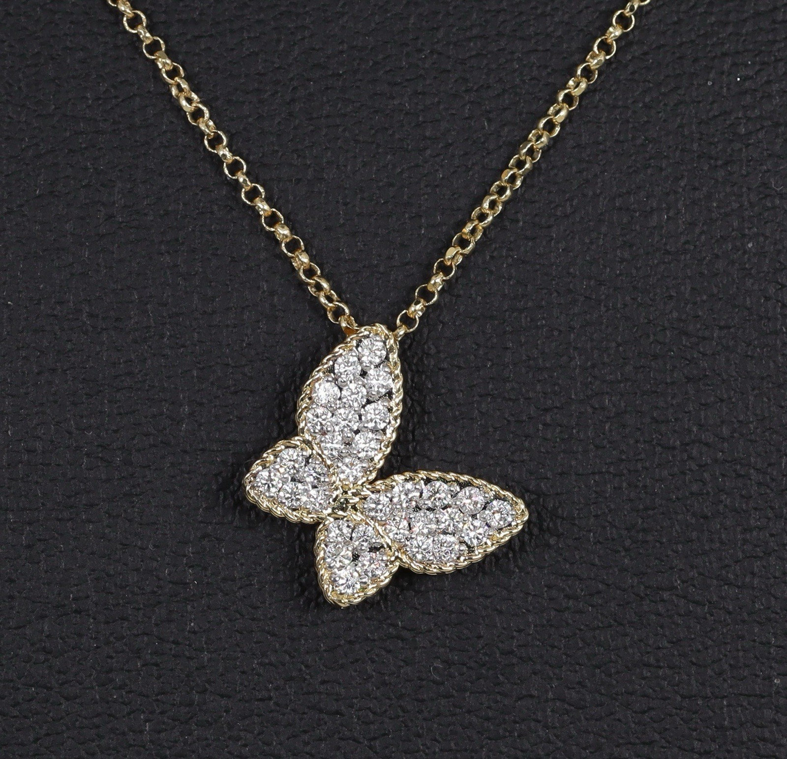 Estate Roberto Coin Diamond Butterfly Pendant 18k Tiny Treasures $3450 Retired