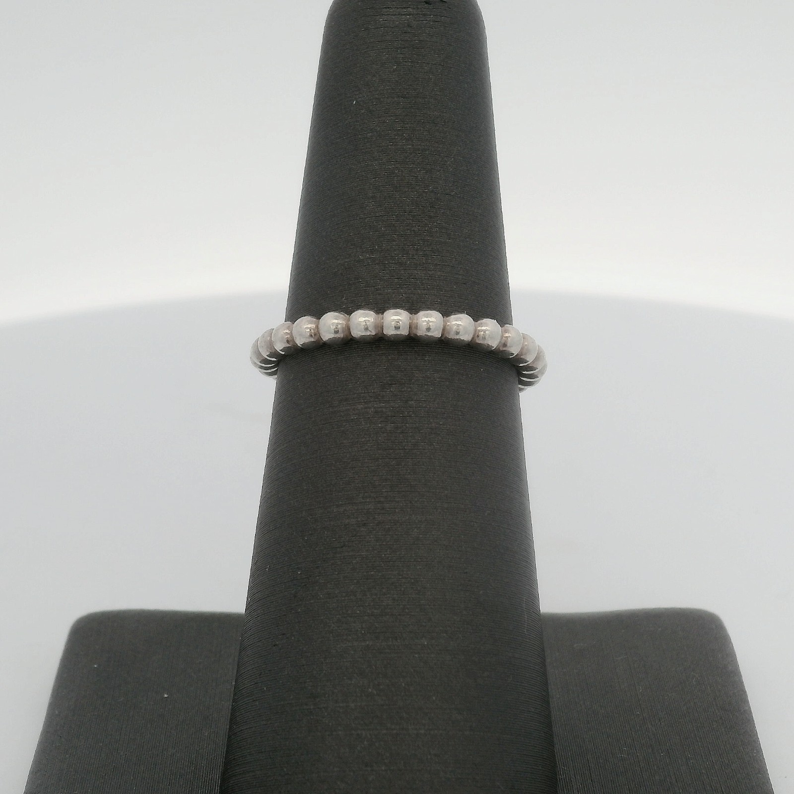 PANDORA Sterling Silver Eternal Clouds Beaded Stackable Band Ring 190615 Size 6