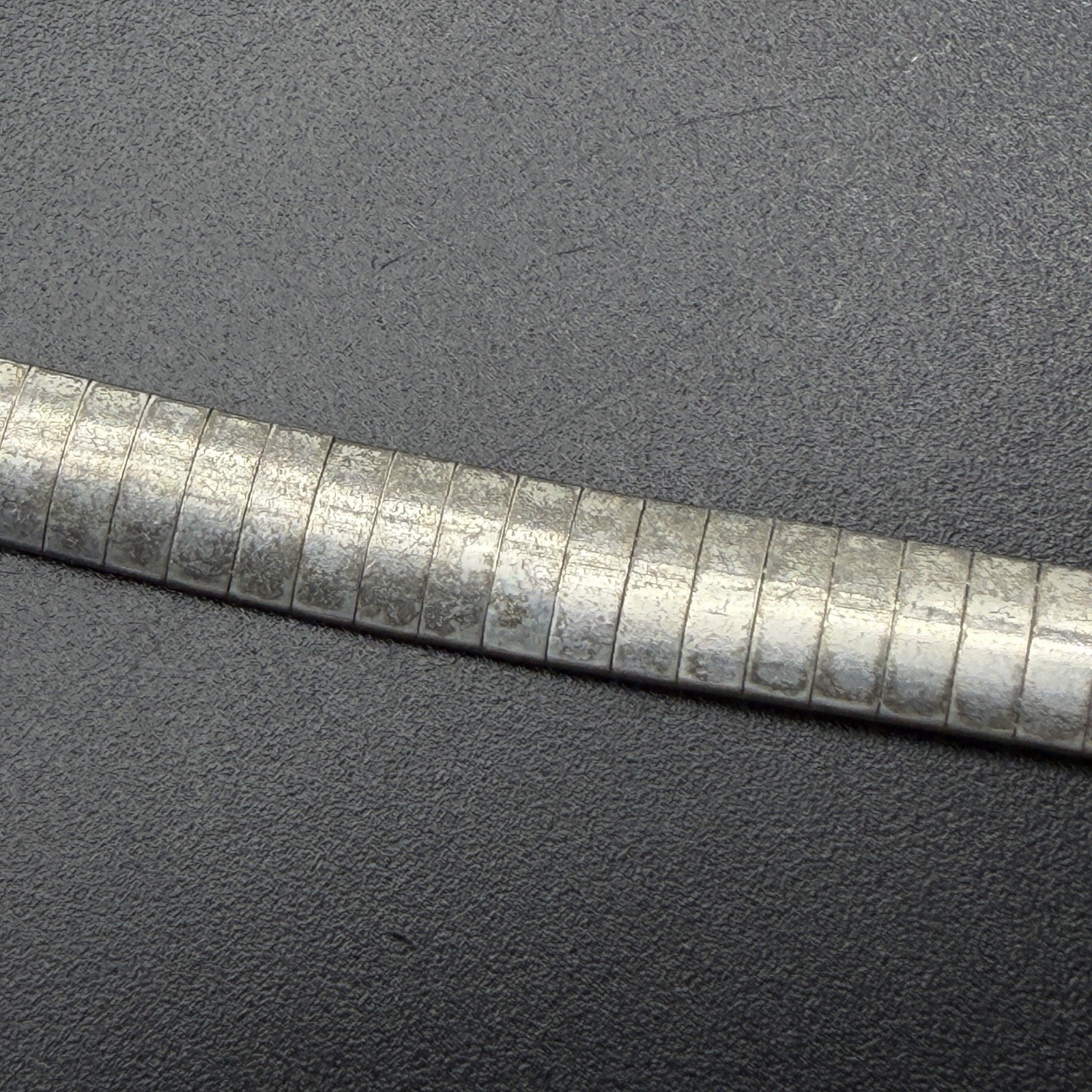 READ Vintage 925 Sterling Italian 6mm Omega Chain Choker Silver Necklace 15″