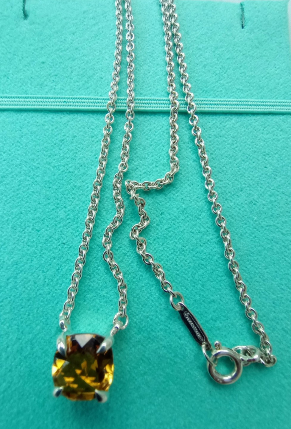 Tiffany & Co. Citrine Silver Pendant Sparkler Necklace 8 mm