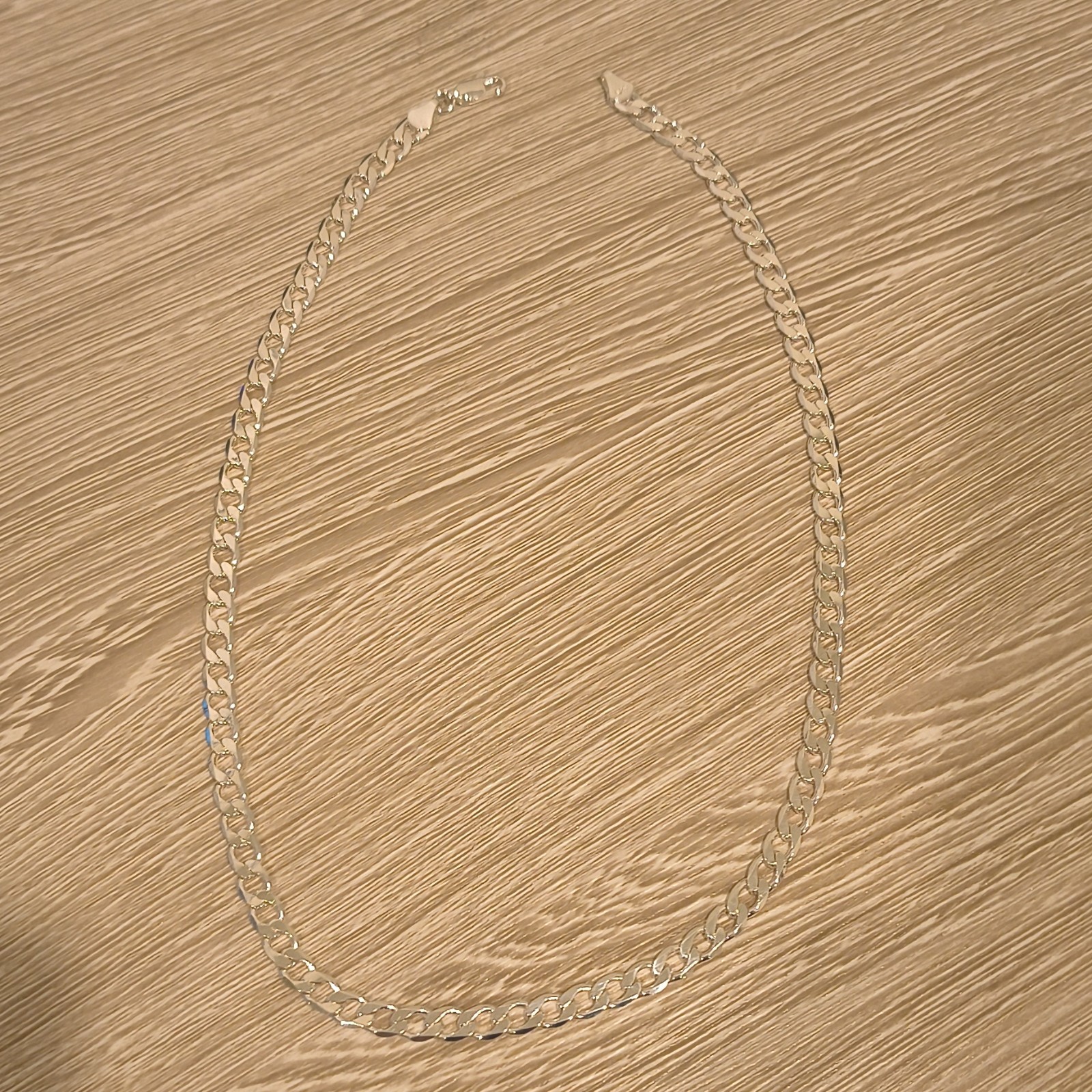 925 Sterling Silver Curb Link Chain Necklace 18 in