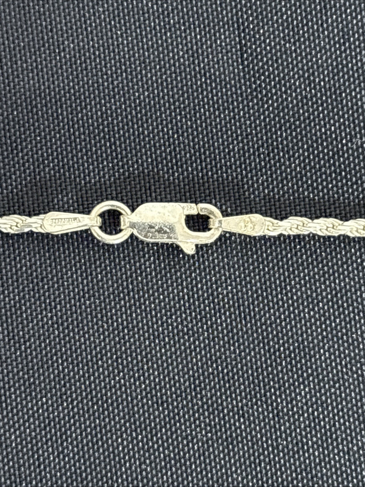 Sterling Silver Twisted Chain 23” Long Marked 925 RC Italia Lobster Clasp