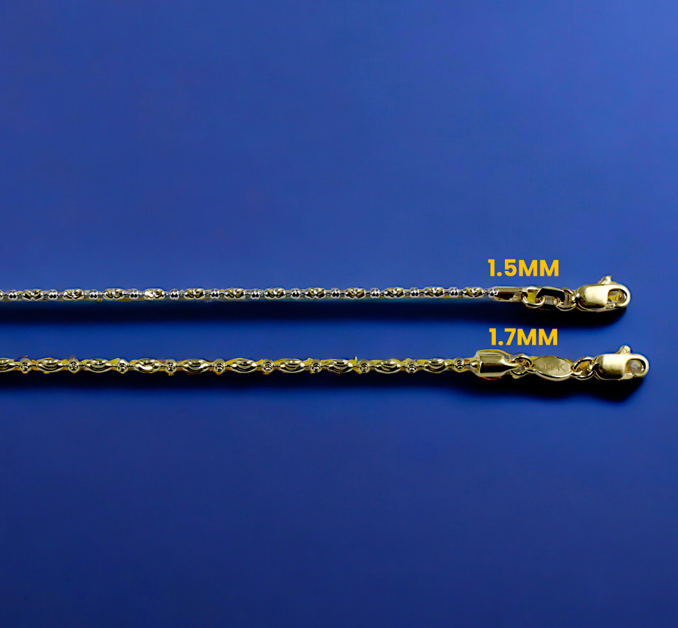 14K Yellow Gold SOLID Long Round Ball Bead Necklace Bracelet Chain 1-2mm 7″-30″