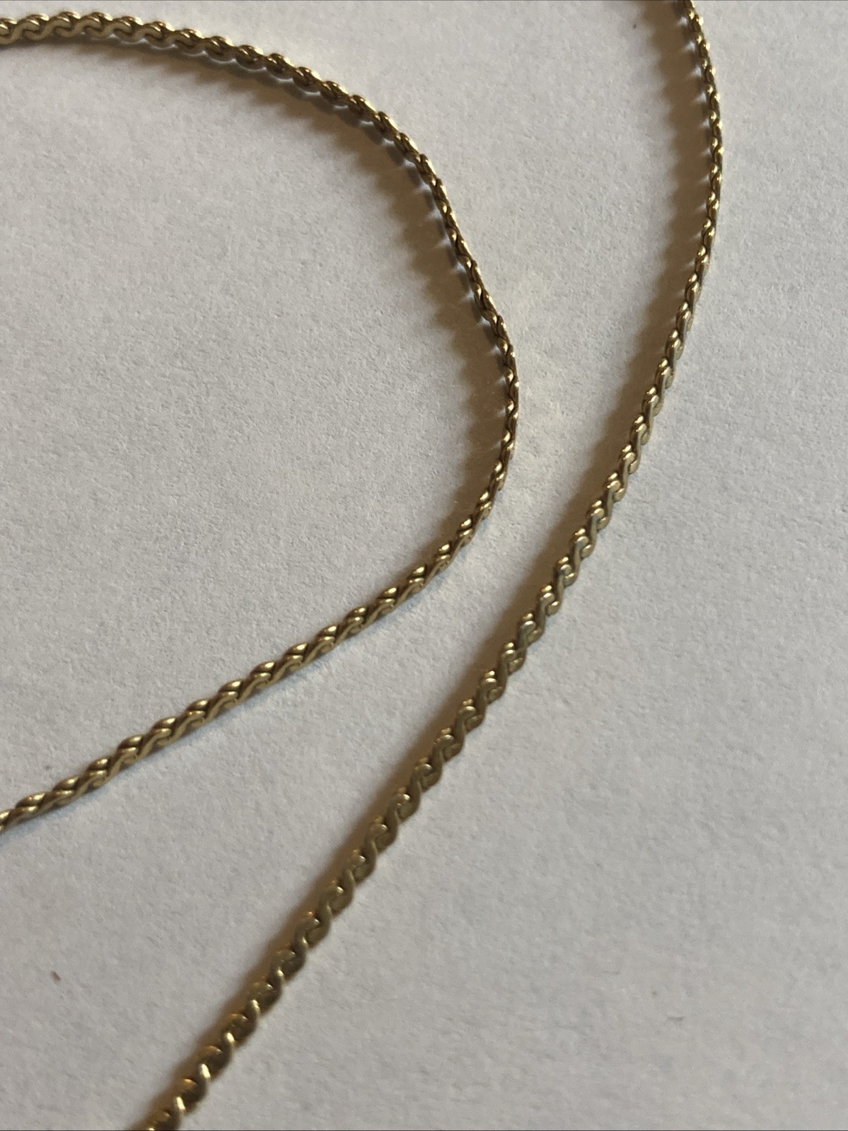 12k Gold Filled Yellow Serpentine Chain Necklace 15”
