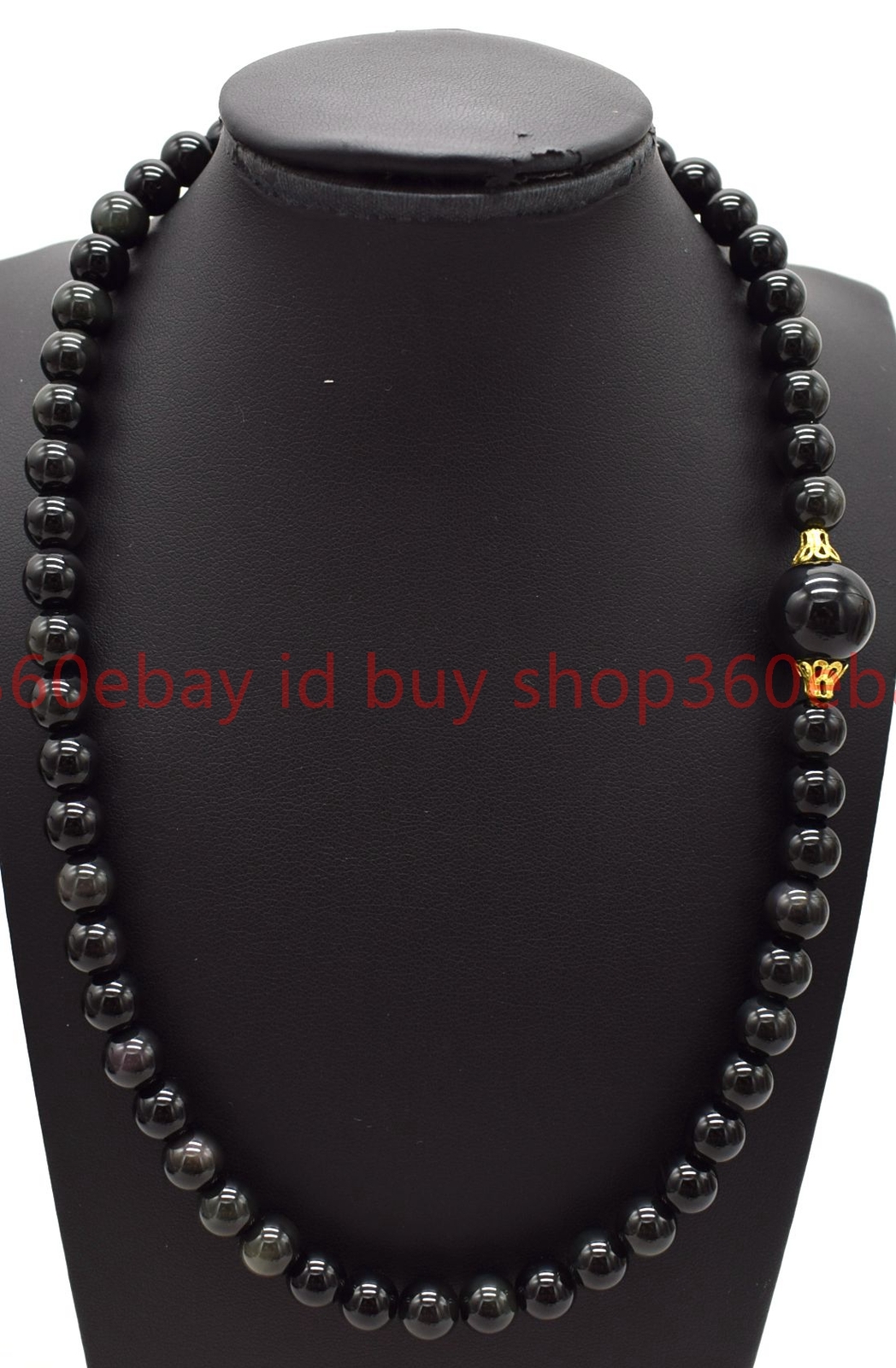 Natural Beautiful 8mm Black Obsidian Round Gemstone Beaded Necklace 16-32in