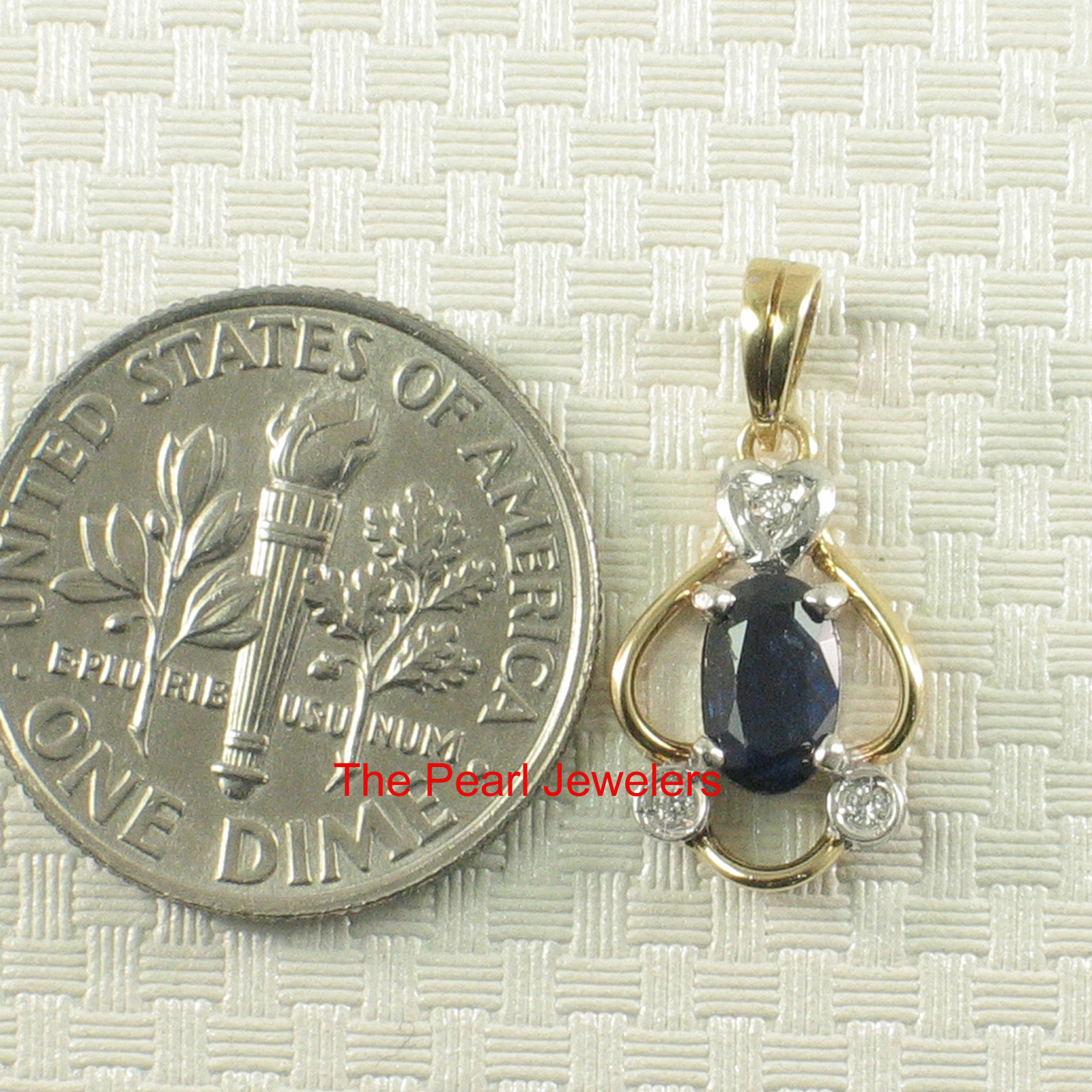 Genuine & Natural Blue Sapphire Diamonds Pendant In 14kt Yellow Solid Gold TPJ