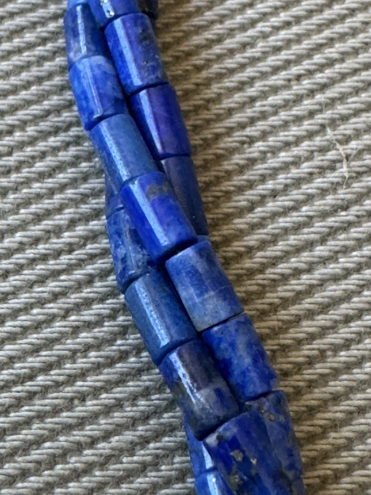 Vintage Lapis Lazuli Bead and Sterling Silver Adjustable Clasp 19.5” Necklace