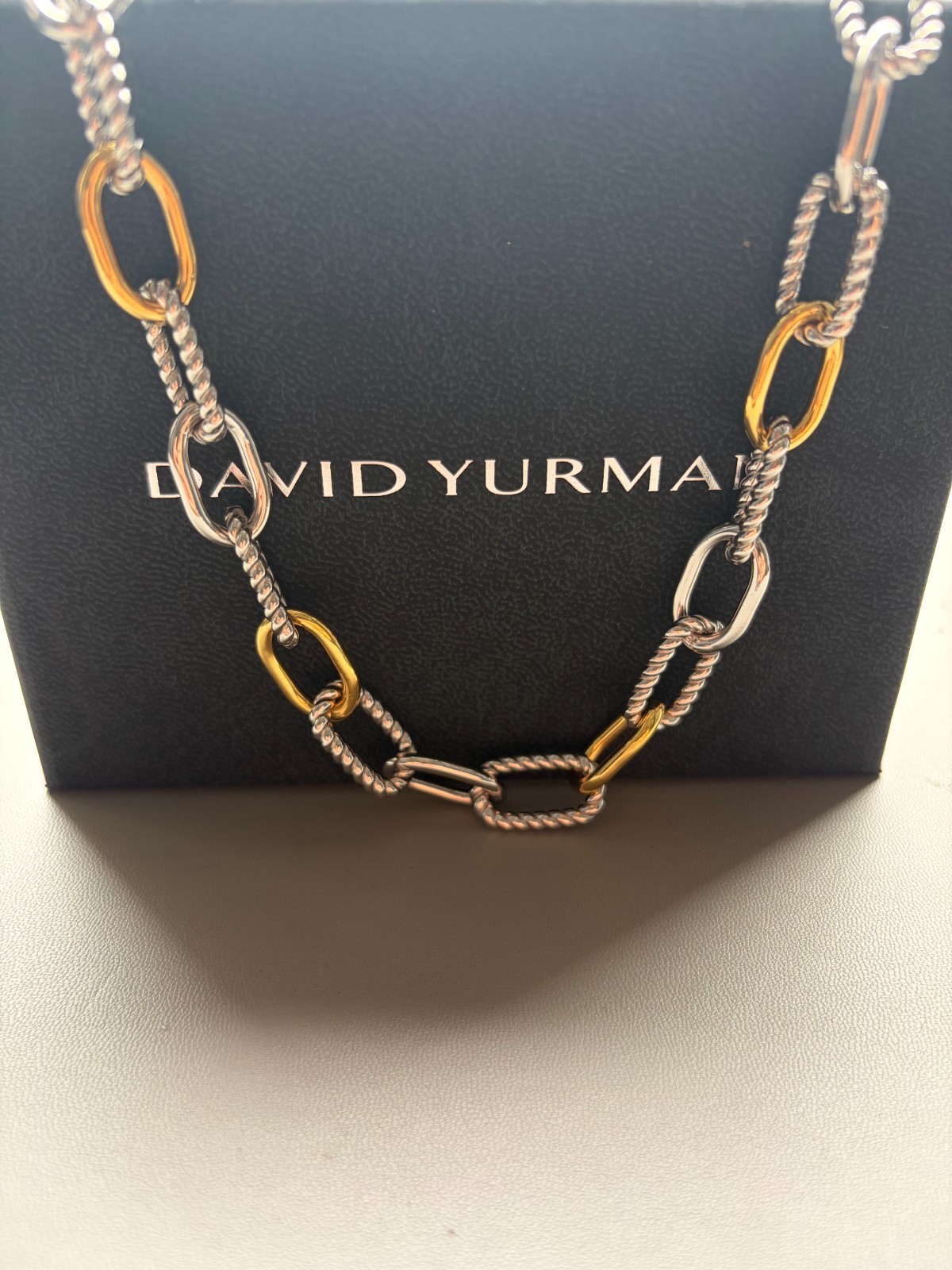 David Yurman Madison Necklace Sterling Silver 925 with18K Yellow Gold 19.5in