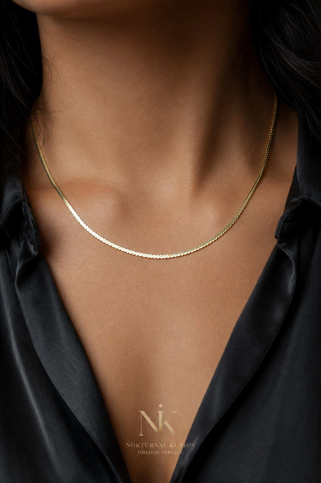 925 Sterling Silver Serpentine Chain Necklace 16″