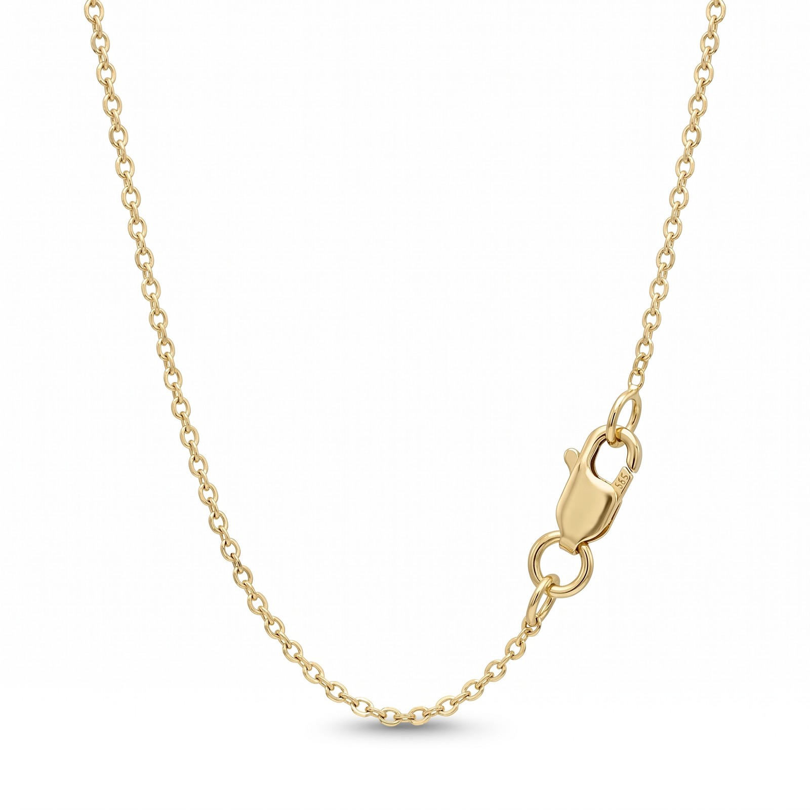 14K Solid Gold Cable Chain Necklace, 16 18 20 Inch, Dainty Gold Chain