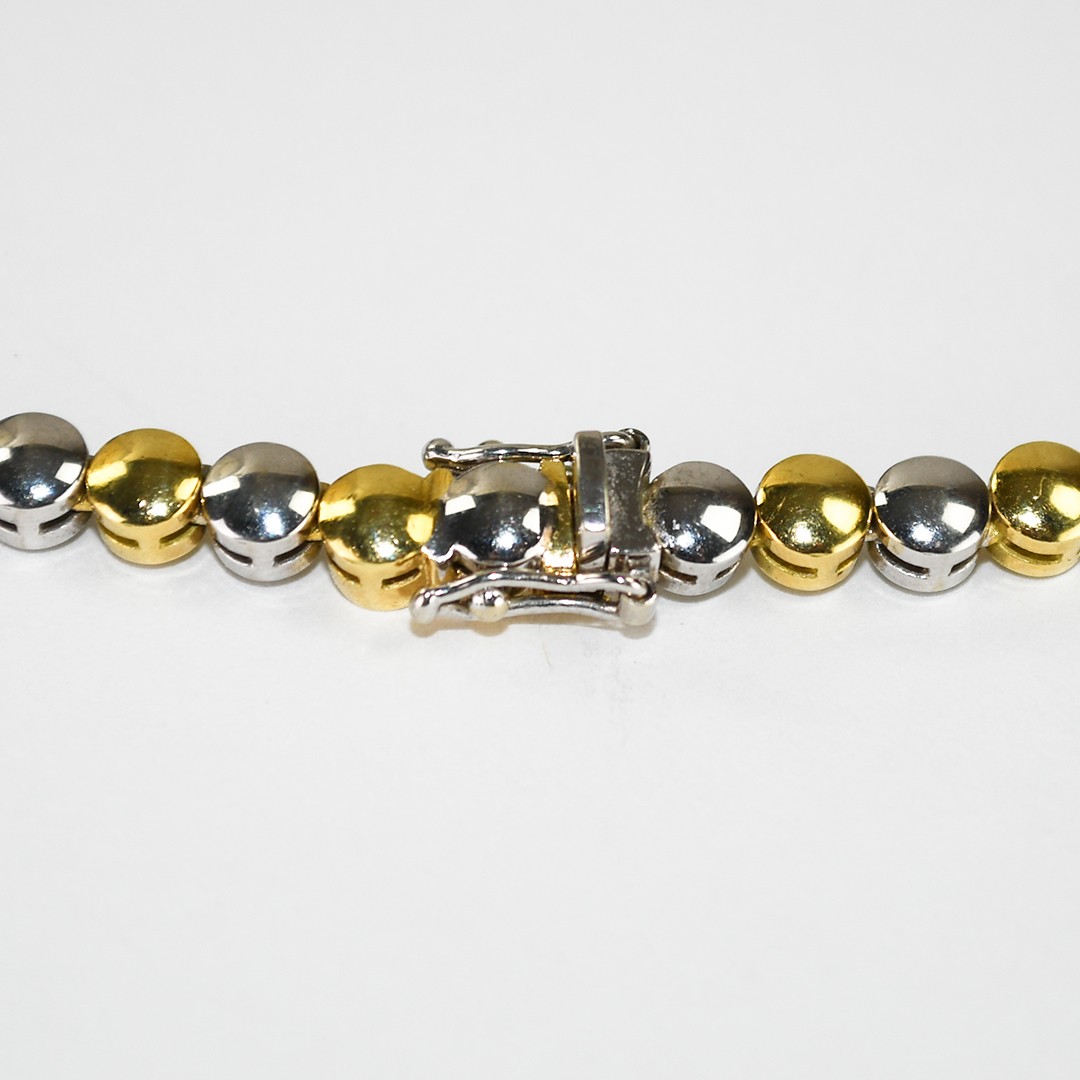 18K Two-Tone Gold Diamond Necklace 2.45ct