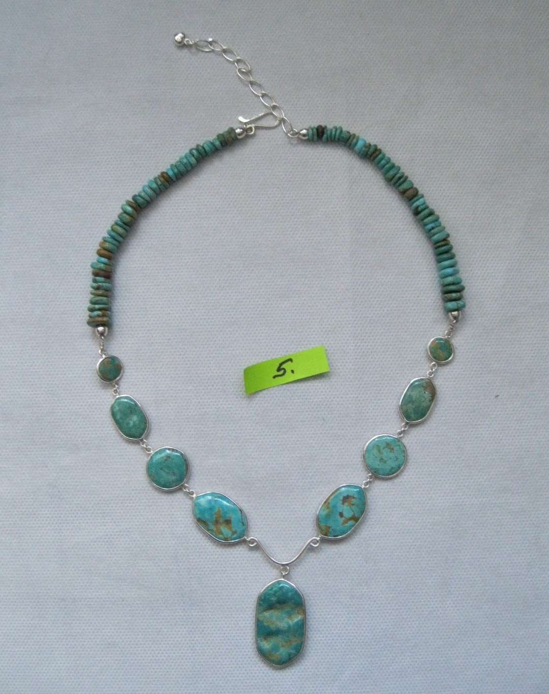 New Jay King Tyrone Sterling Silver Turquoise Reversible Necklace $189 #5