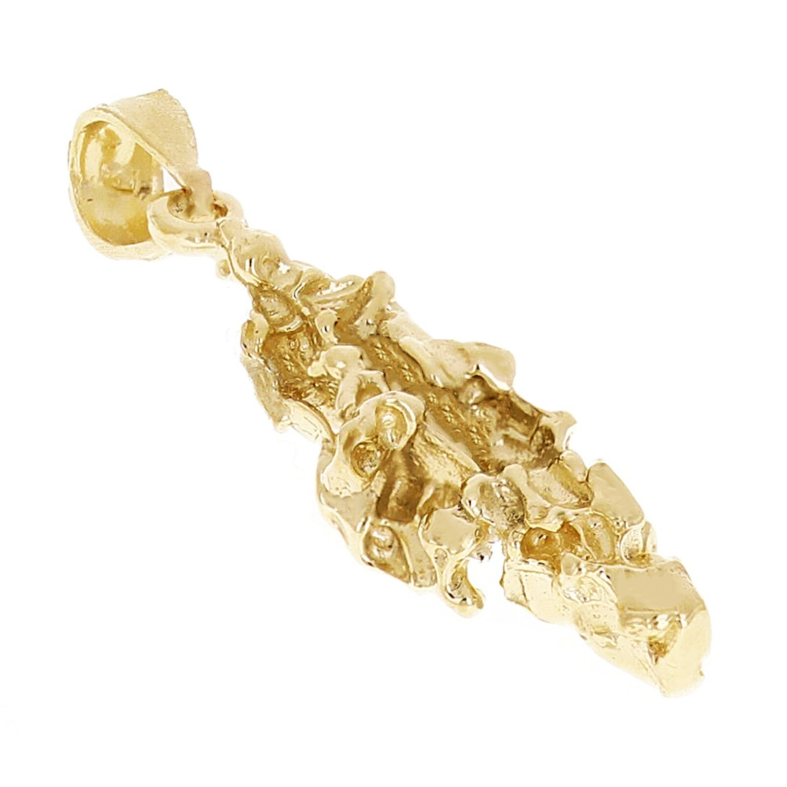14k Yellow Gold Solid Free Form Nugget Charm Pendant 1.3″ 3.4 grams