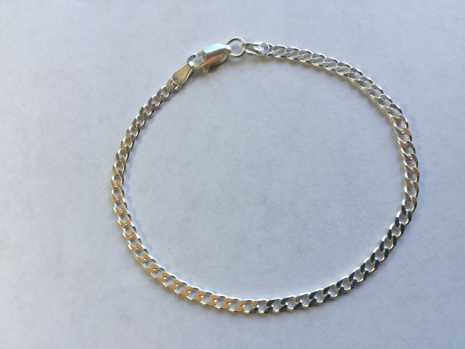 .925 STERLING SILVER 7″ CUBAN LINK GD 80 BRACELET J348