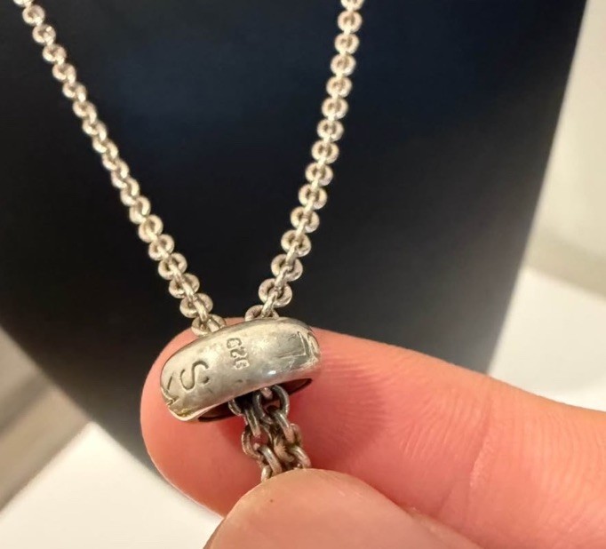 925 Sterling Silver Charm Pendant Lariat Chain Necklace 16.0g