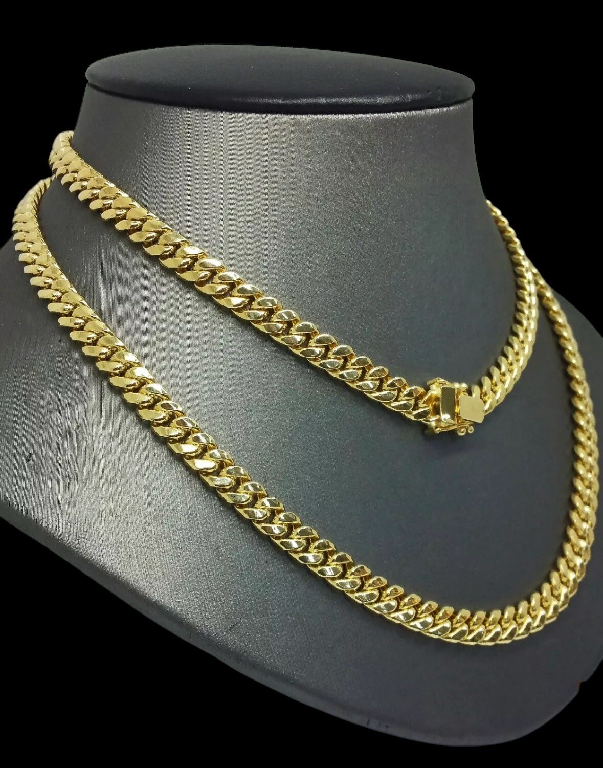 Real 14k Pure Yellow Gold Chain Necklace 24″ Miami Cuban Link 7mm Mens