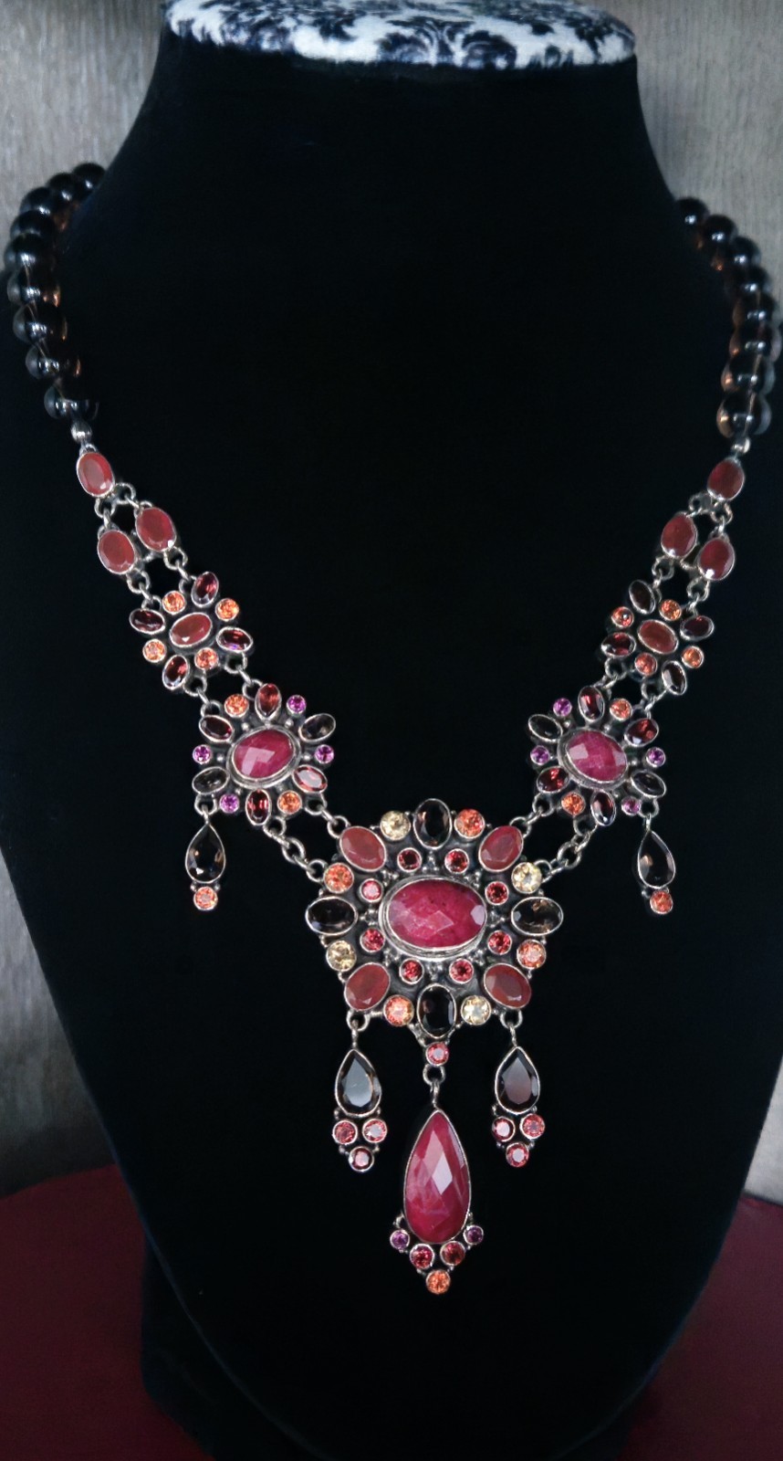 NICKY BUTLER RAJ LIMITED EDITION Designer 925 Sterling Silver Ruby Necklace NB