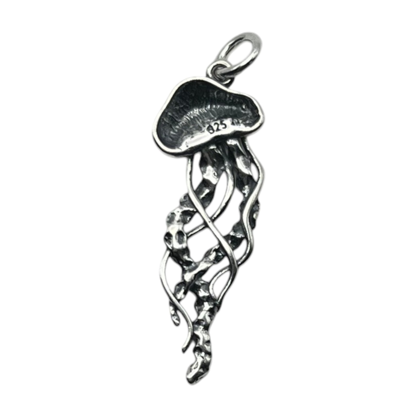 925 Sterling Silver Jellyfish Charm Pendant Ocean Jewelry-Gift Box Not Included